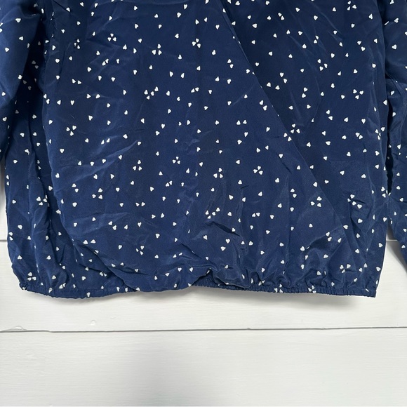 MADEWELL Navy Heart Faux Wrap Silk Top - Picture 7 of 9